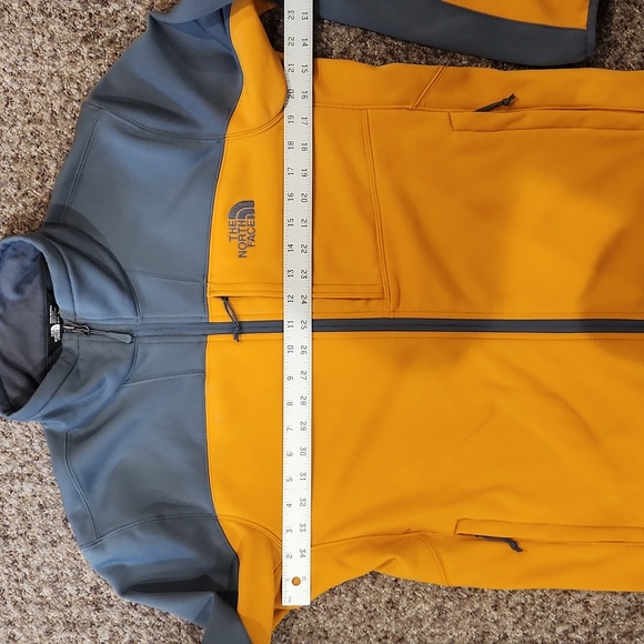 North Face Men's Grey&Yellow Fleece Zip-Up Jacket- Size Medium - Picture 11 of 11